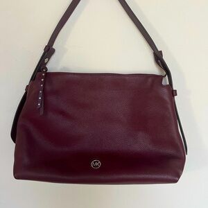 Michael Kors Burgundy Leather Shoulder Bag